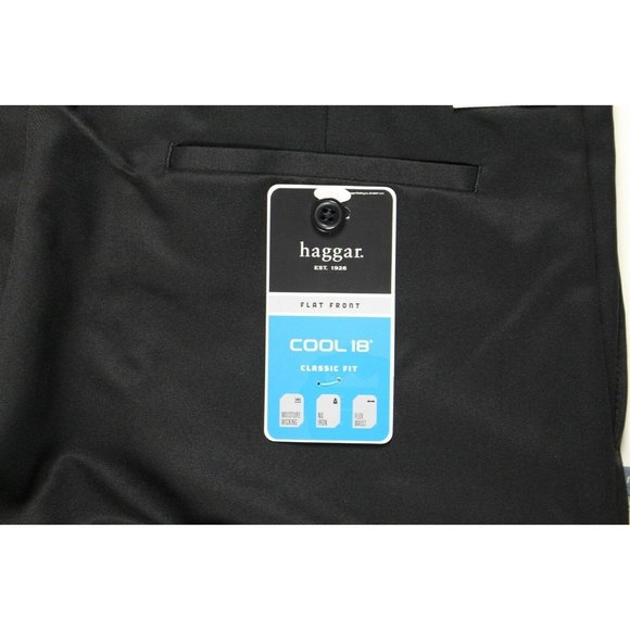 NWT Haggar Cool 18 Performance Chino Golf Pants MENS 38 x 30 Black - Picture 6 of 7